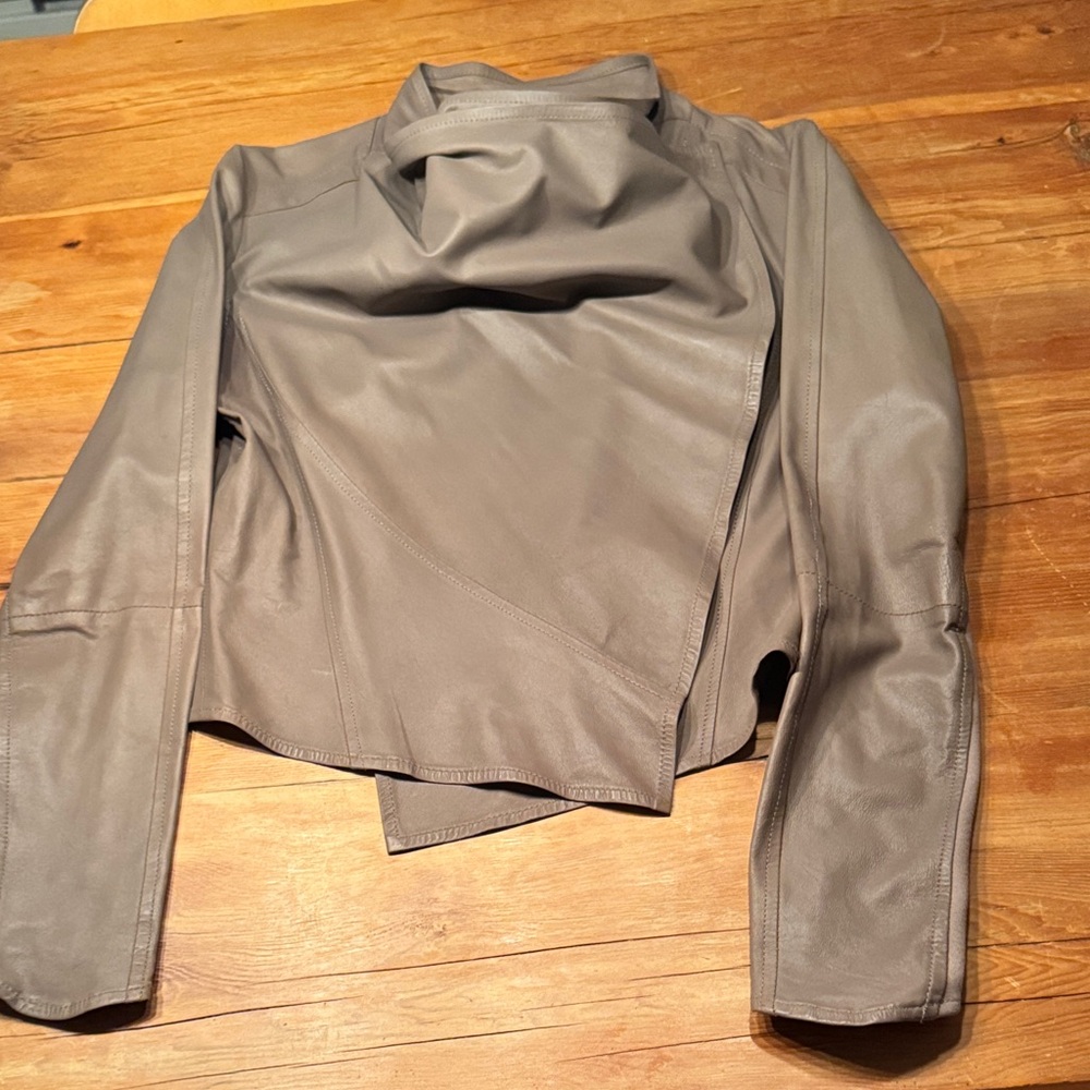 Lamarque Taupe Leather Jacket